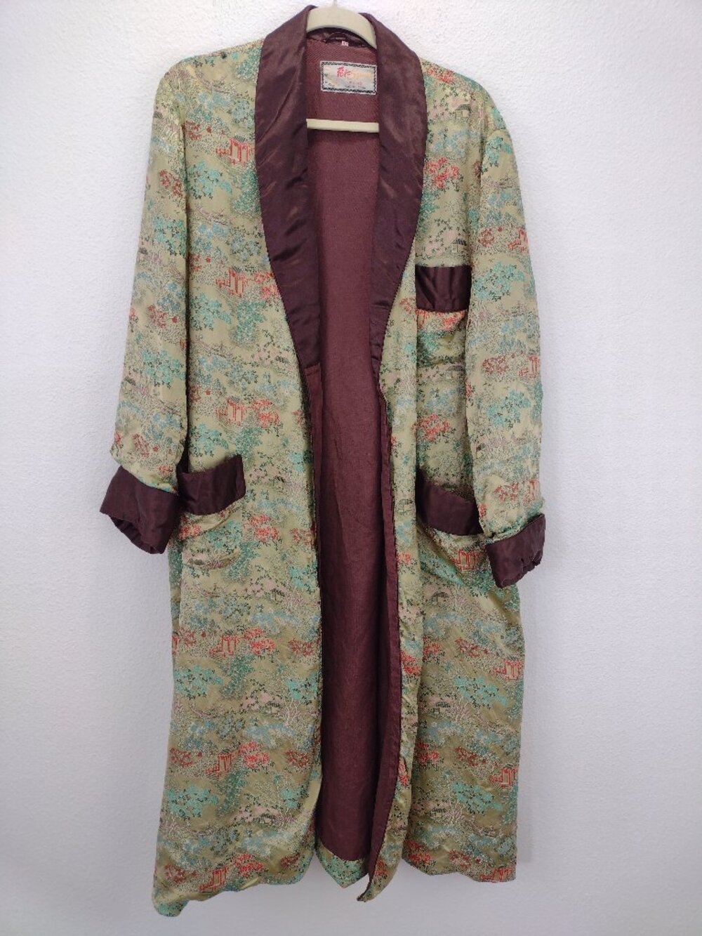 Vintage Solz Squirrel Men's Kimono Robe Size 48 Green